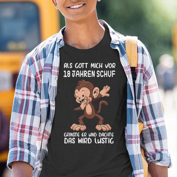 Als Gott Mich 18 Jahren Schuf Monkey Birthday Kinder Tshirt