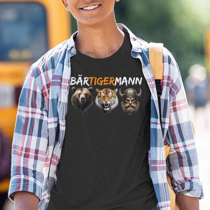 Bärtigermann Bear Tiger Mann Viking Fan Word Game Kinder Tshirt
