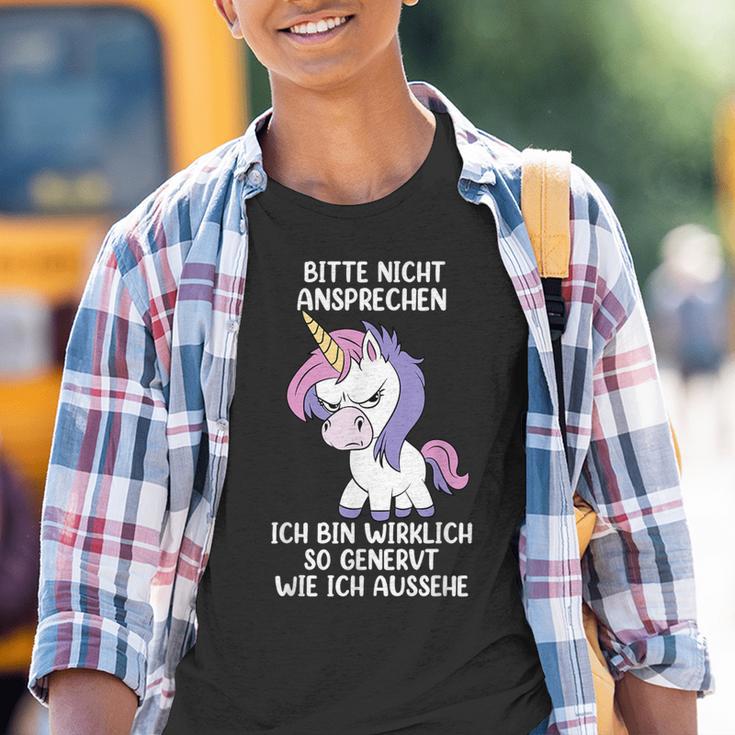 Bitte Nicht Ansprechen Ich Bin Wirklich So Angervt Einhorn Kinder Tshirt