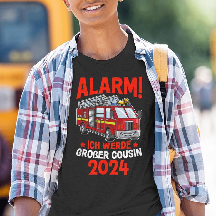 Children's Alarm Ich Werde Großer Cousin 2024 Fire Brigade Kinder Tshirt