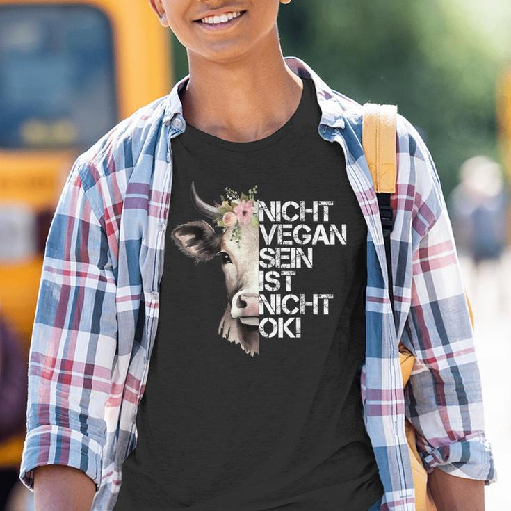 Cute Cow Nicht Vegan Sein Ist Nicht Ok Vegan Kinder Tshirt