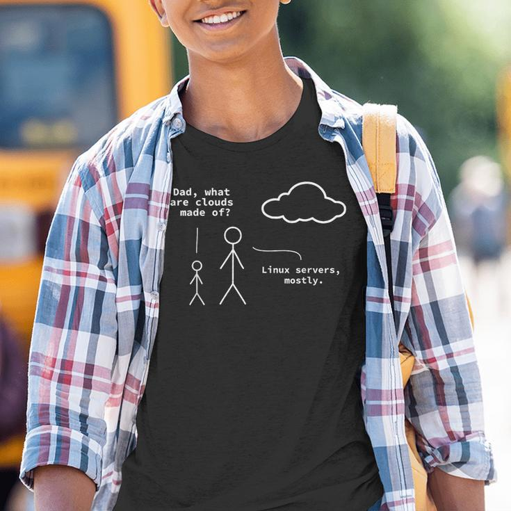 Dad What Are Clouds Made Of Linux Programmer Kinder Tshirt