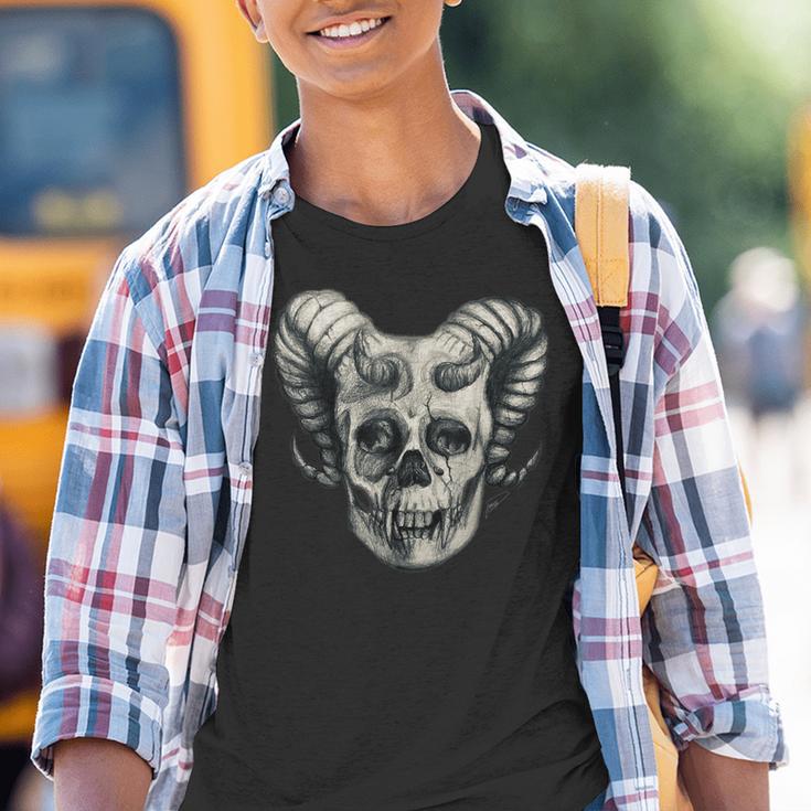 Dämonenschädel Demon Skull Totenkopf Teufel Kinder Tshirt