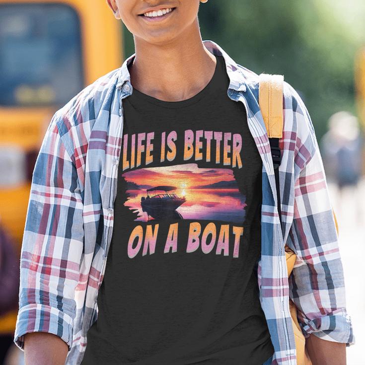 Das Leben Ist Besser Auf Einem Boot Captain Boaters Boating Lake Life Kinder Tshirt