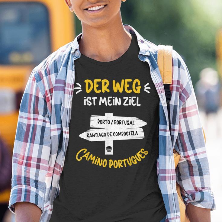 Der Weg Ist Mein Ziel Pilgern Camino Portugues German Language Kinder Tshirt
