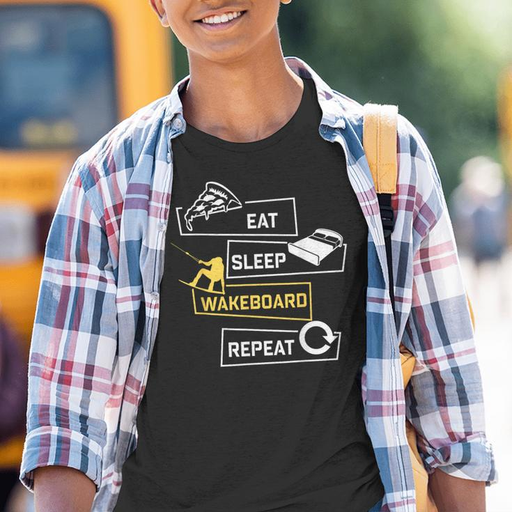 Eat Sleep Wakeboarding Wakeboard Wakeboarder Board Kinder Tshirt