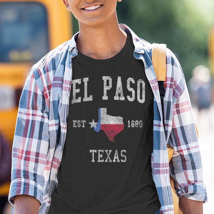 El Paso Texas Flag Sport Retrointage Kinder Tshirt