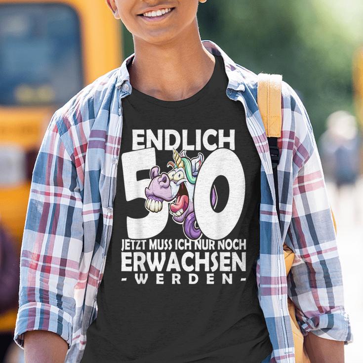 Endlich 50 Jetzt Muss Ich Nur Noch Arwachsenwerden Unicorn S Kinder Tshirt