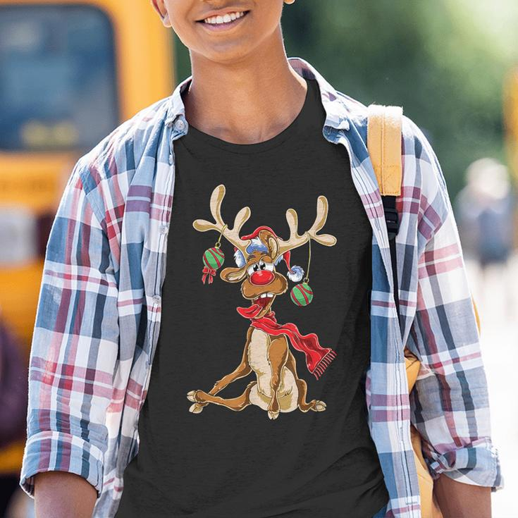 Reindeer Christmas Antlers Short Sleeve Kinder Tshirt
