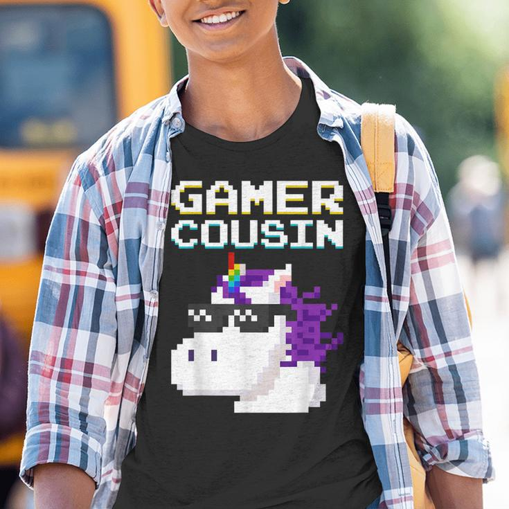 Gamer Cousin Einhorn Pixel Geschenk Multiplayer Nerd Geek Kinder Tshirt