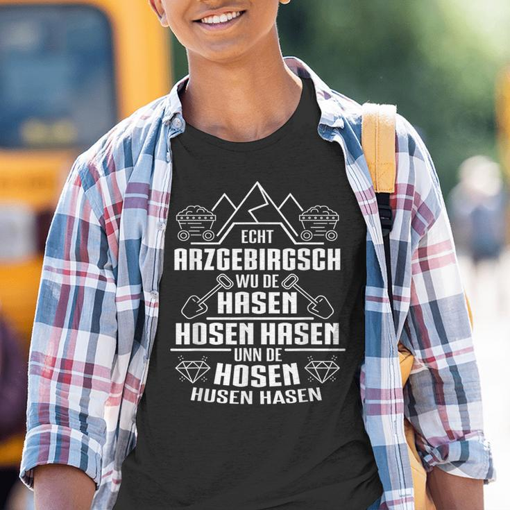 Genuine Arzgebirgsch Erzgebirge Saxony Sächsisch Heimat East Kinder Tshirt