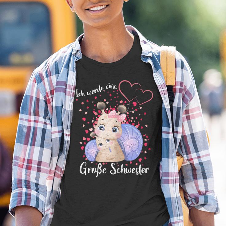 German Announcement Ich Werde Große Schwester S Kinder Tshirt