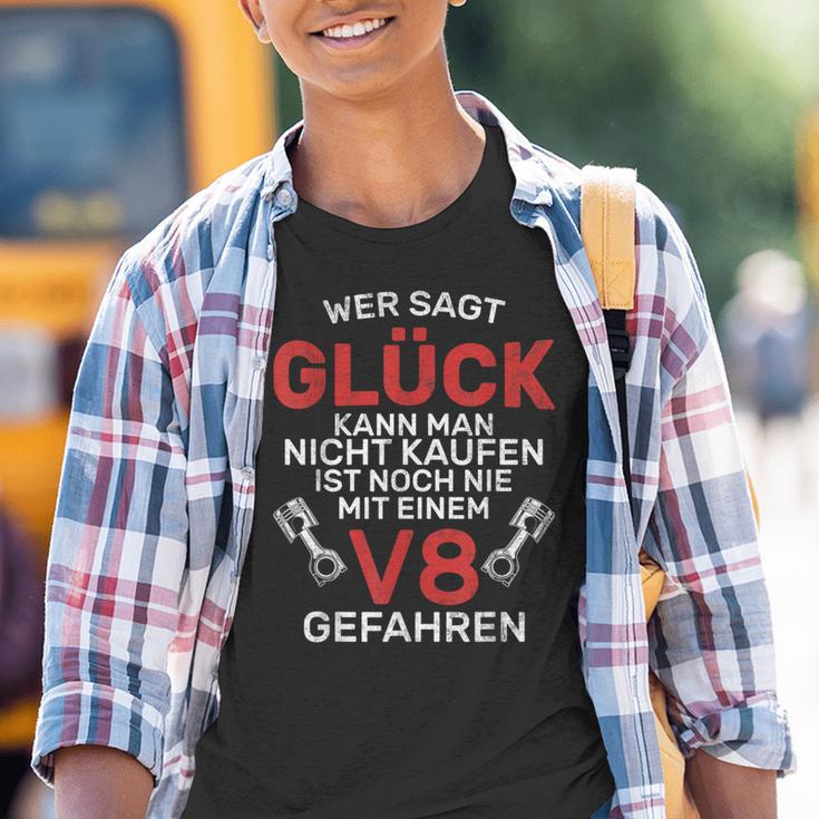 Glück Kann Man Kaufen V8 Motor Werkstatt Tuning Kinder Tshirt