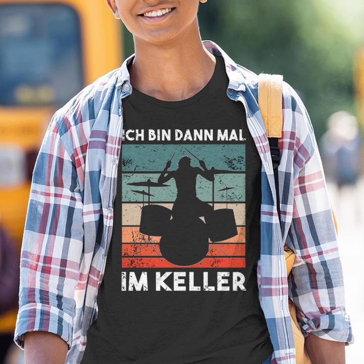 Ich Bin Dann Mal Im Keller Drummer Long-Sleeved Kinder Tshirt