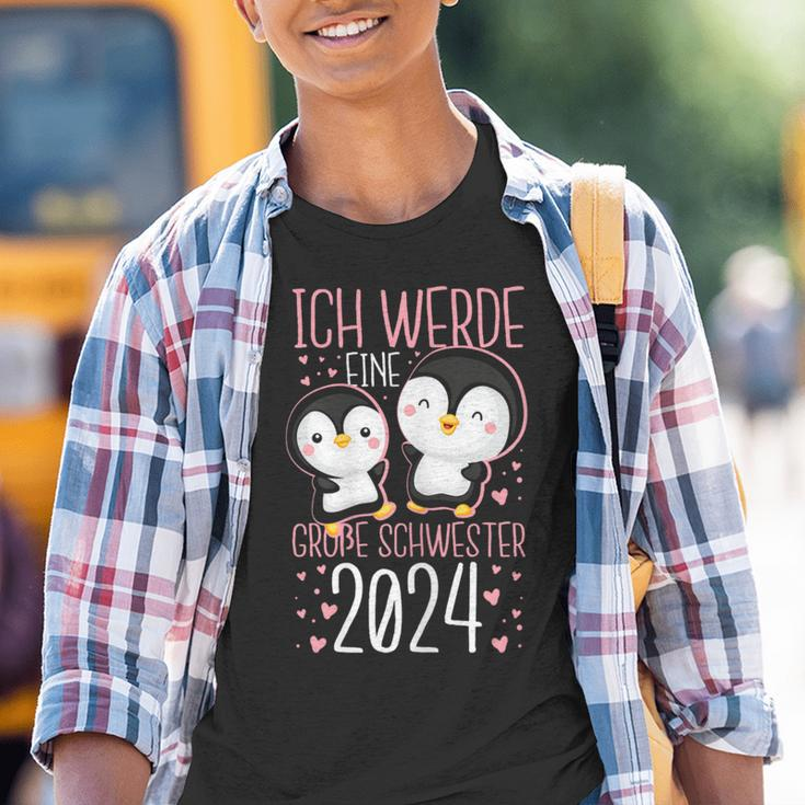 Ich Werde Eine Große Schwester 2024 Cute Penguin Motif Kinder Tshirt