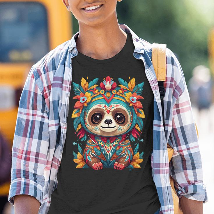 Ikonische Faultier Mexiko Dia De Muertos Ästhetik Kinder Tshirt