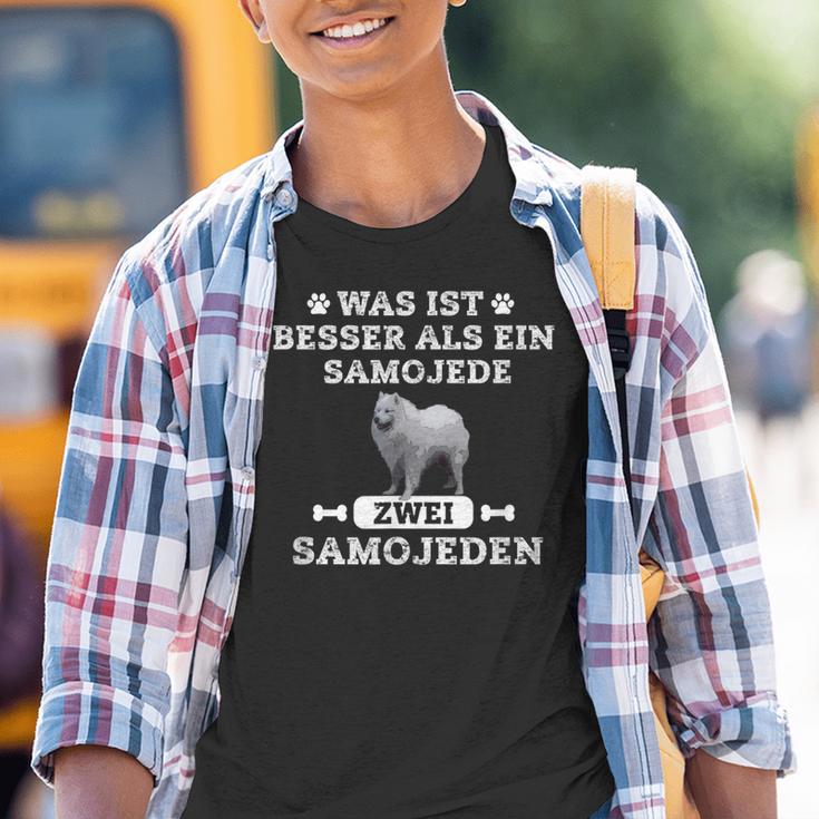 Was Ist Besser Als Ein Samoyed Zwei Samoyed Kinder Tshirt