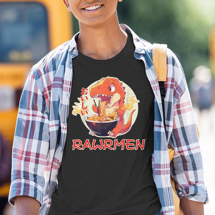 Kawaii Tyrannosaurs Rex Essen Ramen Rawrmen Japanese Anime Kinder Tshirt