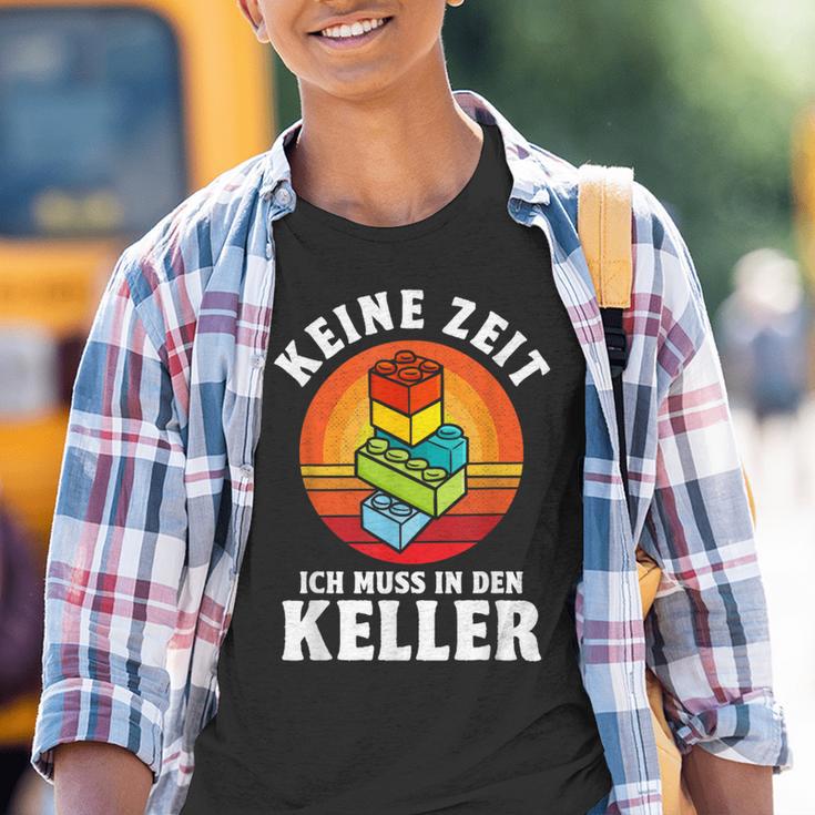 Keine Zeit Ich Muss In Den Keller Klemmbaustein Building German S Kinder Tshirt