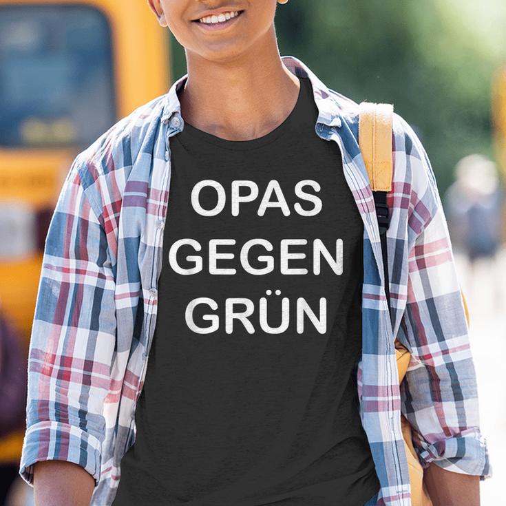 Lustiges Grünes Nein-Danke-Outfit Opas Gegen Grün Kinder Tshirt