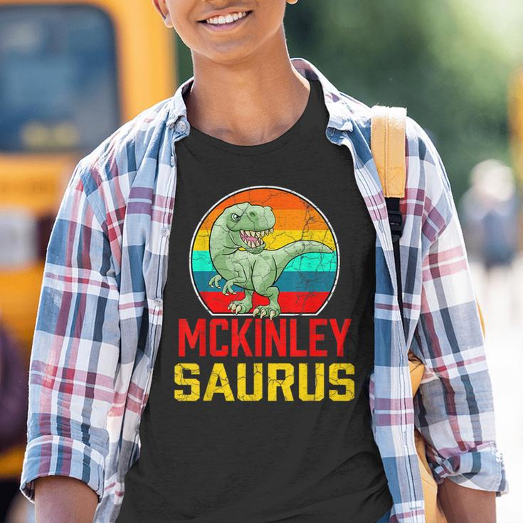 Mckinley Saurus Family Reunion Last Name Team Custom Youth T-shirt