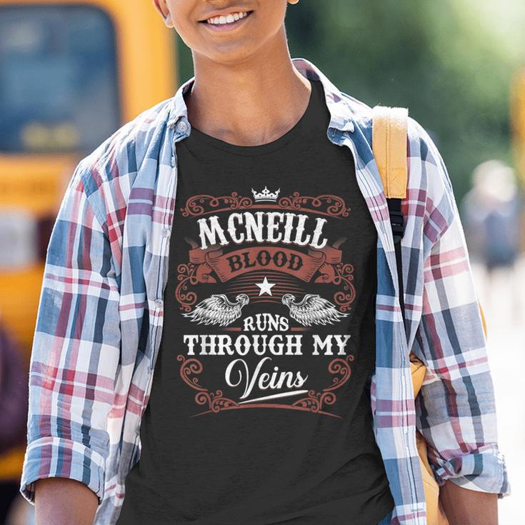 Mcneill Blood Runs Through My Veins Vintage Family Name Youth T-shirt