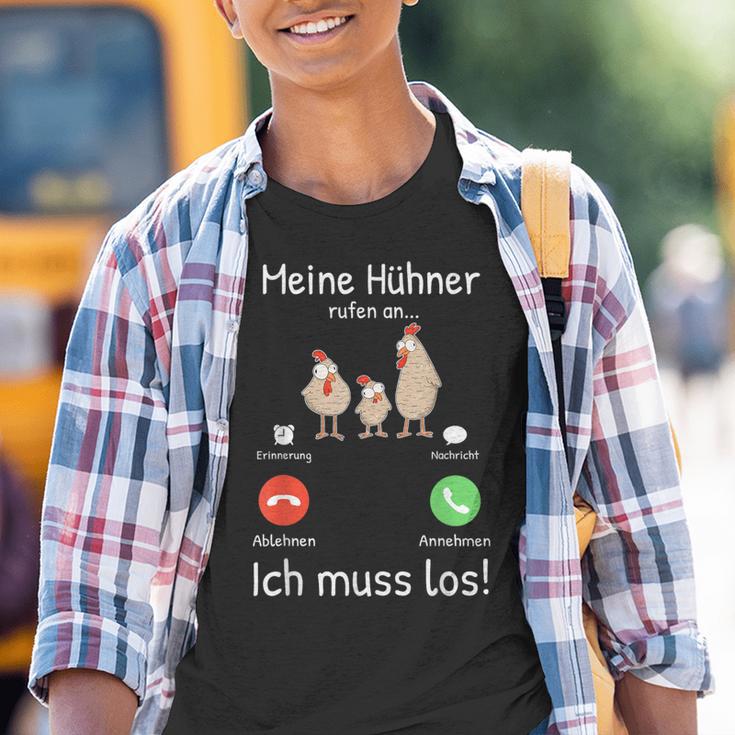 Meine Hühner Rufen An Bauer Turkey Farmer Kinder Tshirt