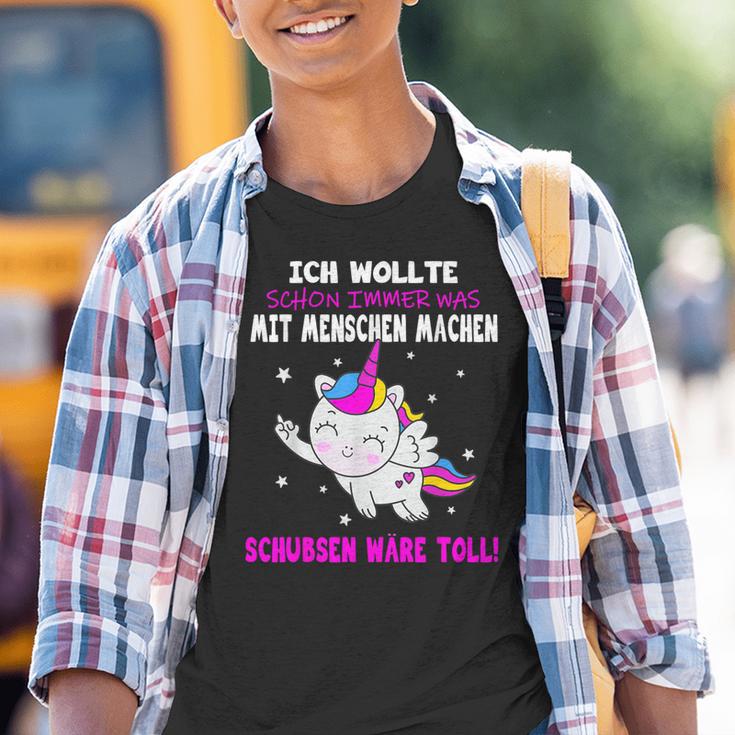 Was Mit Menschen Machen Unicorn Saying Kinder Tshirt