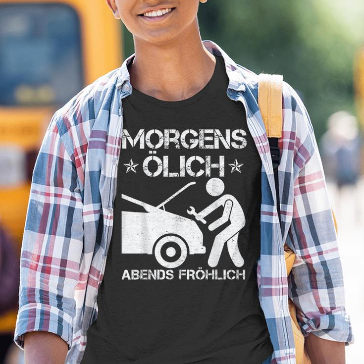 Morning Ölich Abends Fröhlich Car Mechanic Kinder Tshirt