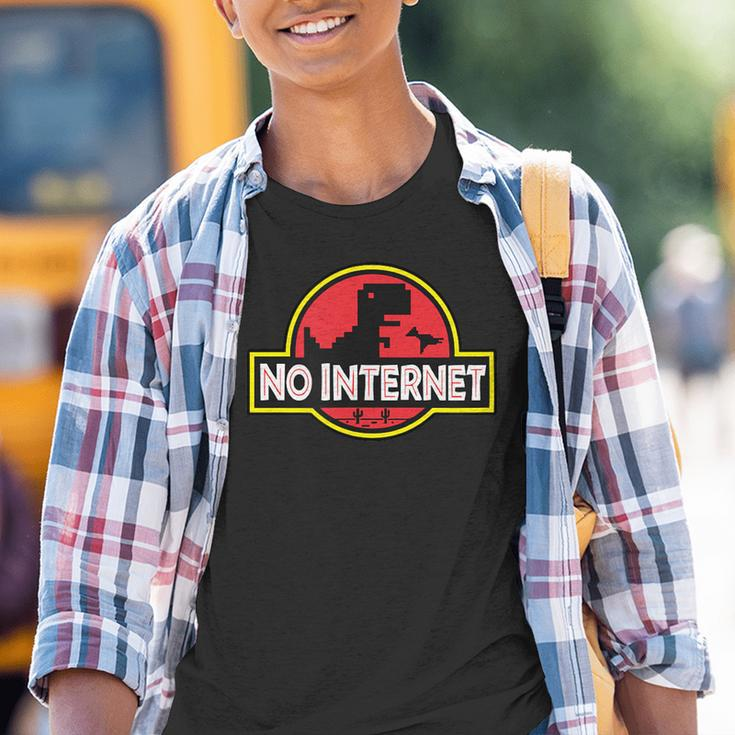 No Internet Park T-Rex Dinosaur For Geek Or Nerd Friend Kinder Tshirt
