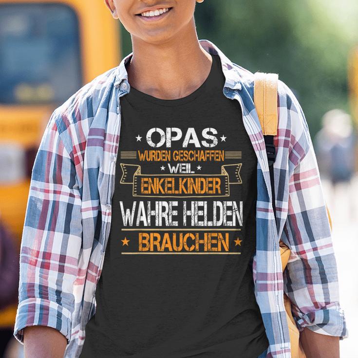 Opas Weil Enkelkinder Wahre Helden Brauchen Grandfather Slogan Kinder Tshirt