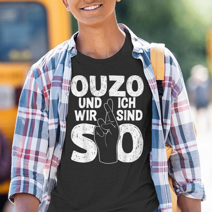 Ouzo Und Ich Greek Slogan Kinder Tshirt