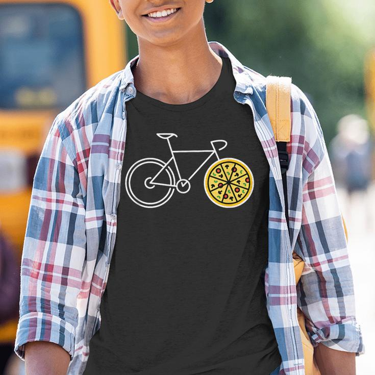 Pizza Fahrrad Radsport Fahrradfahren Fahrradtour Kinder Tshirt