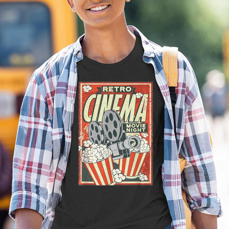 Retro Cinema Poster Popcorn Camera Film Kinder Tshirt