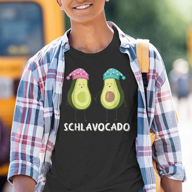 Schlavocado Avocado Couple Pyjamas Tired Sleep Slogan Kinder Tshirt