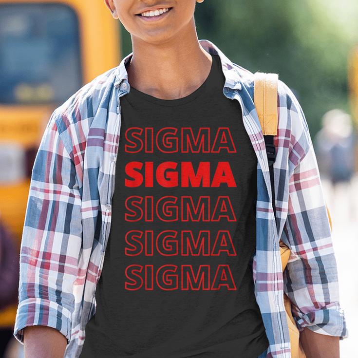 Sigma Male Modern Minimal Loner Wolf Sigma Grindset Meme Kinder Tshirt