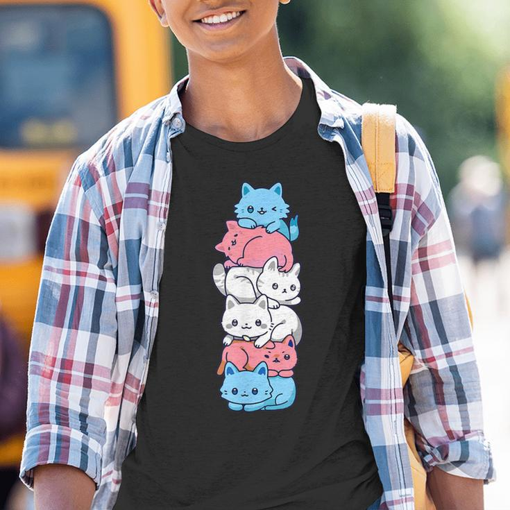 Transgender Pride Cat Lgbt Trans Flag Cute Cats Kinder Tshirt