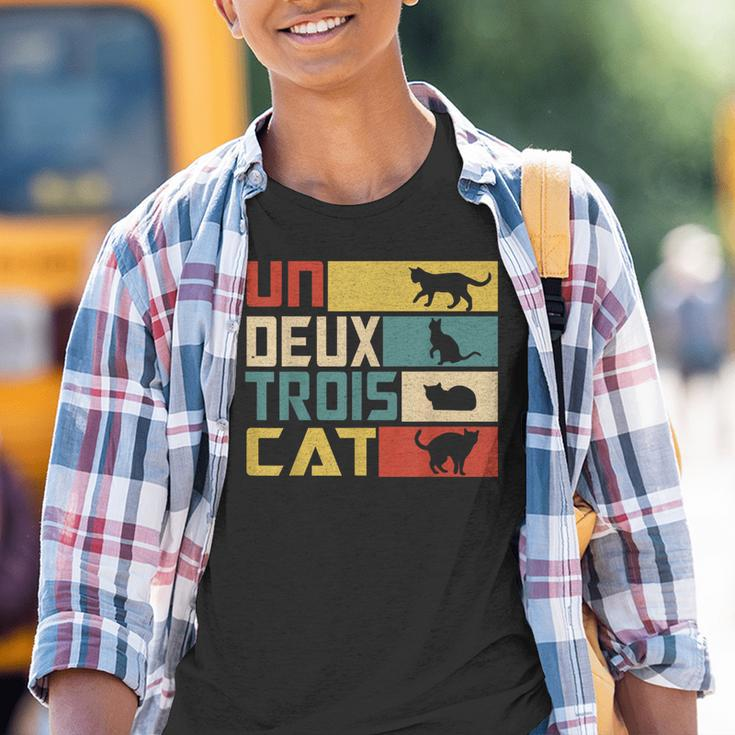 Un Deux Trois Cat French Word Game Cat Kinder Tshirt