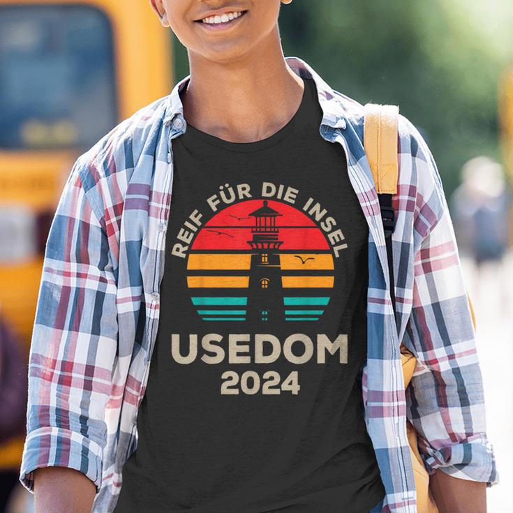 Usedom 2024 Inselreif Leuchtturm Motiv Kinder Tshirt