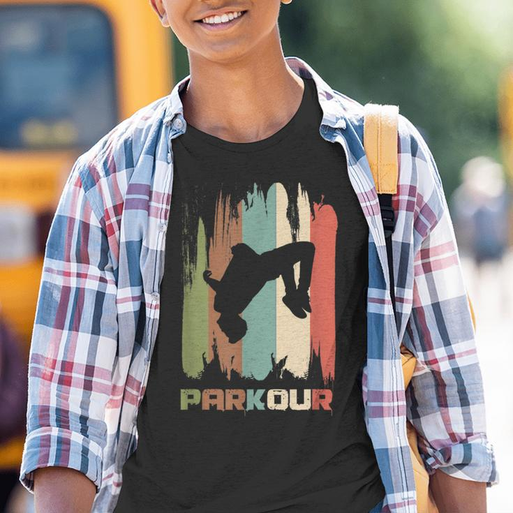Vintage Parkour Freerunner Retro Parkour Runner Kinder Tshirt