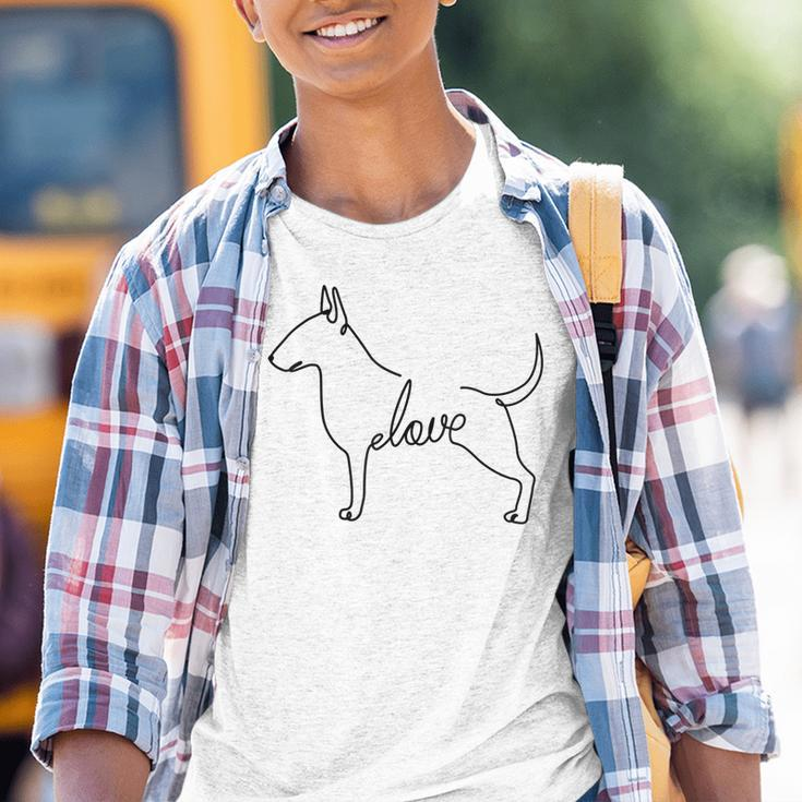 Bull Terrier Dogs Love Love Single Line Kinder Tshirt