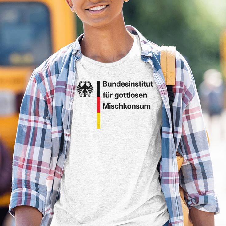 Bundesinstitut Für Gottlosen Mischkonsum Gottloser Ironie Kinder Tshirt