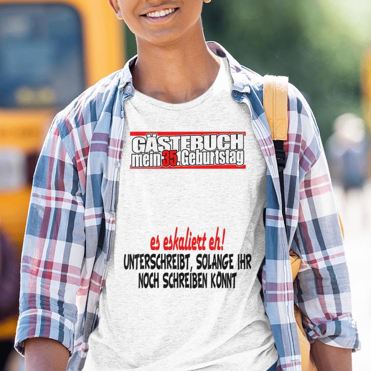 Gästebuch 35 Jahre 35 Geburtstag Mann Frau Party Kinder Tshirt