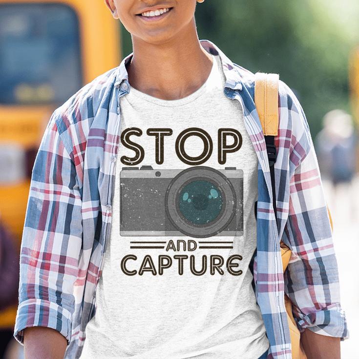 Stop And Capture Fotografen Lustige Fotografie Kinder Tshirt