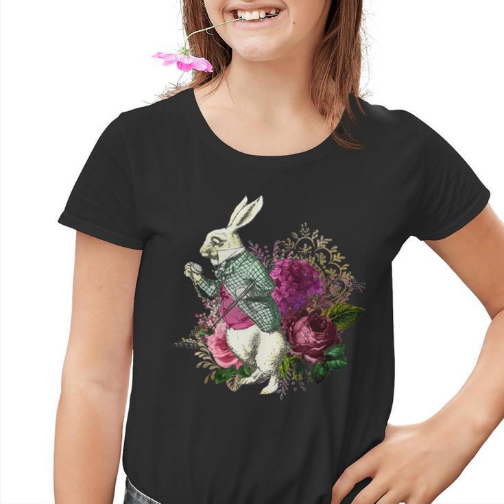 Alice Wonderland Rabbit Pocket Watch Kinder Tshirt