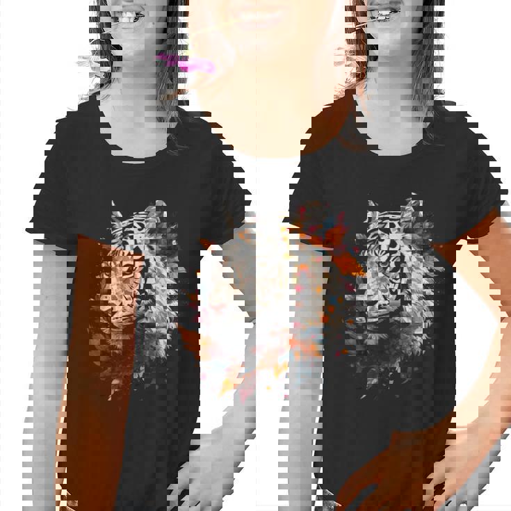 Arte De Tigre Otoño Hojas Zoo Animal Tigre Camiseta niño