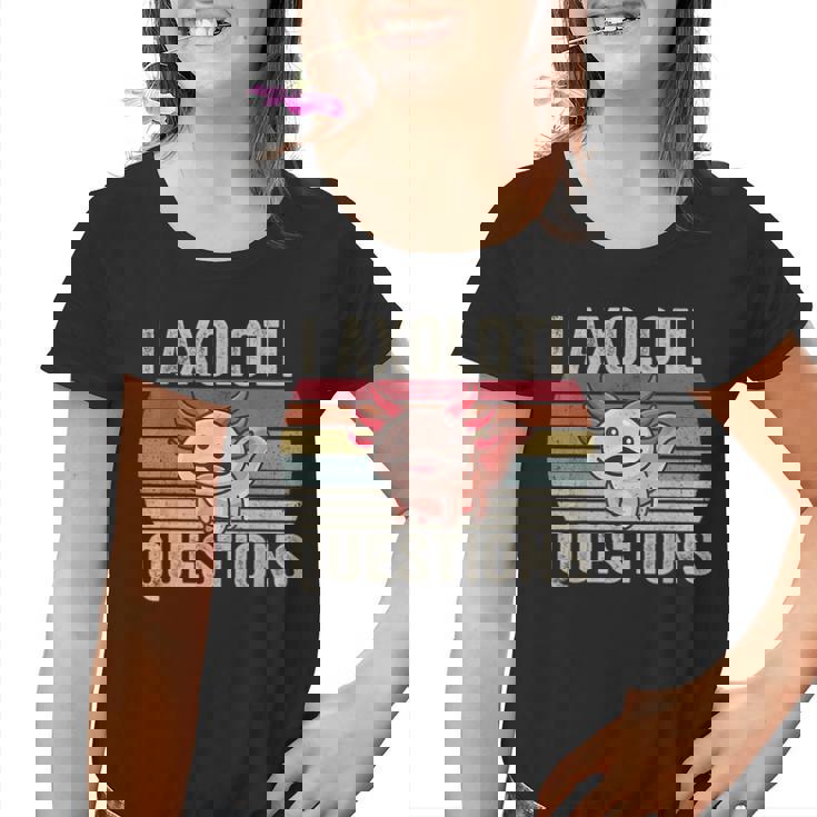 I Axolotl Preguntas Retroinatge Divertido Lindo Axolotl Camiseta niño