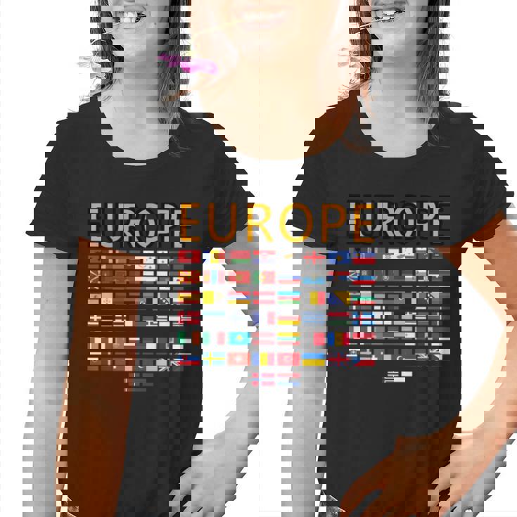 Banderas De Europa Europaiajes Mundial Geografía País Banderas Sudadera Camiseta niño