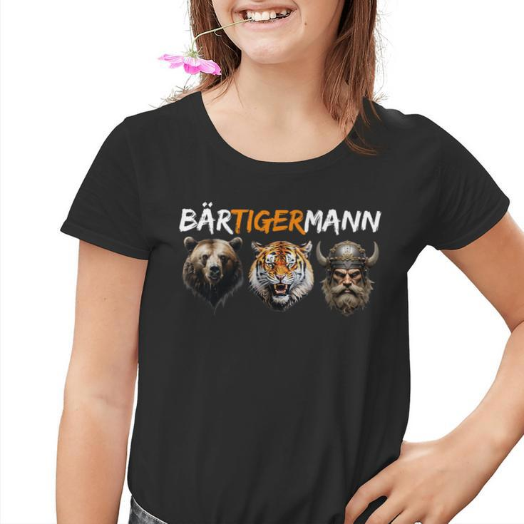 Bärtigermann Bear Tiger Mann Viking Fan Word Game Kinder Tshirt