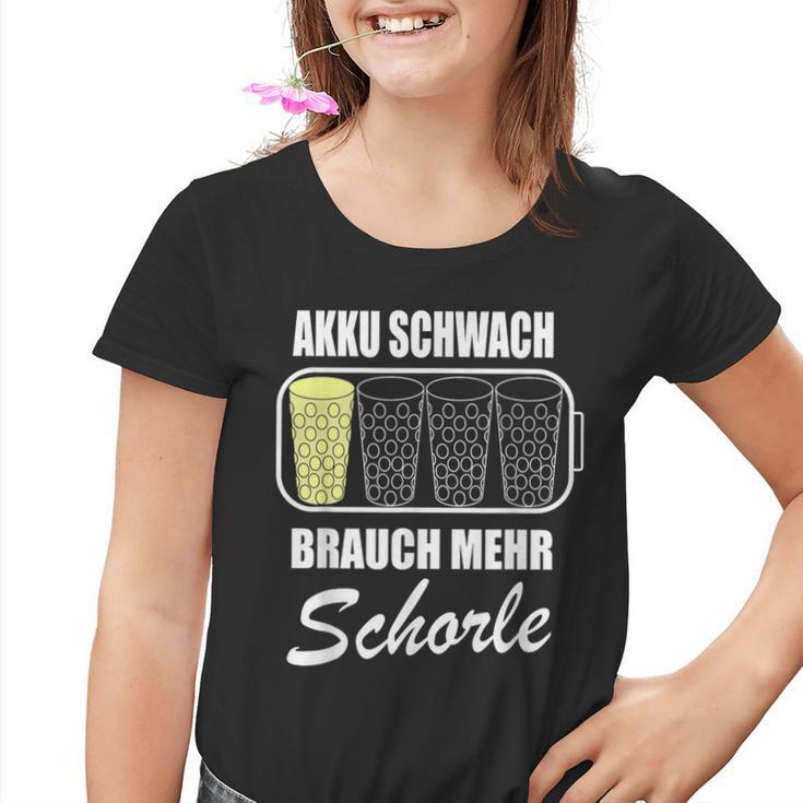 Battery Weak Brauch Mehr Schorle Dubbeglas Pfalz Weinfest Kinder Tshirt